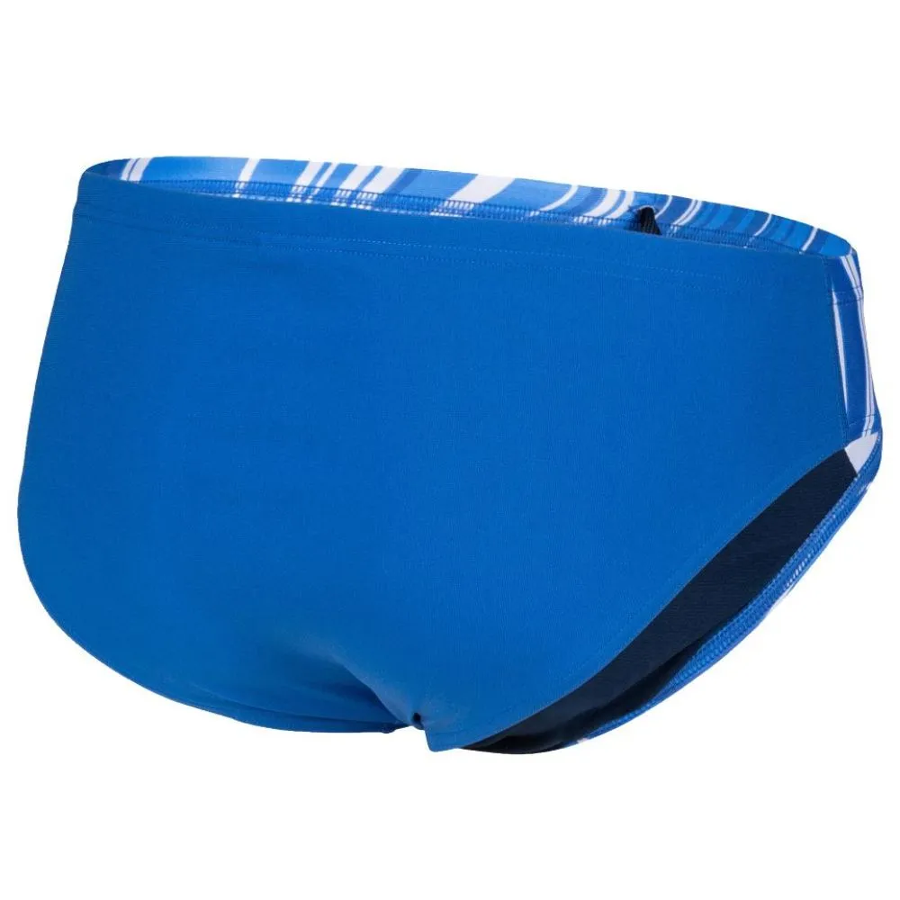 MEN'S MARBLED PRINT SWIM BRIEF - ROYAL/ROYAL MULTI