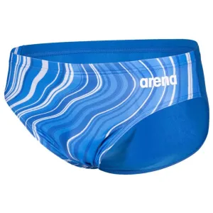 MEN'S MARBLED PRINT SWIM BRIEF - ROYAL/ROYAL MULTI