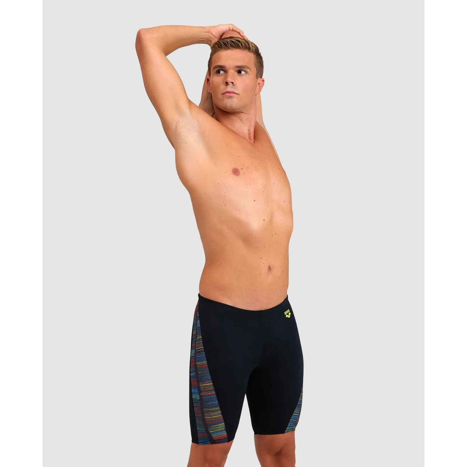MEN'S SWIM JAMMER SLOW MOTION - BLACK/TURQUOISE MULTI