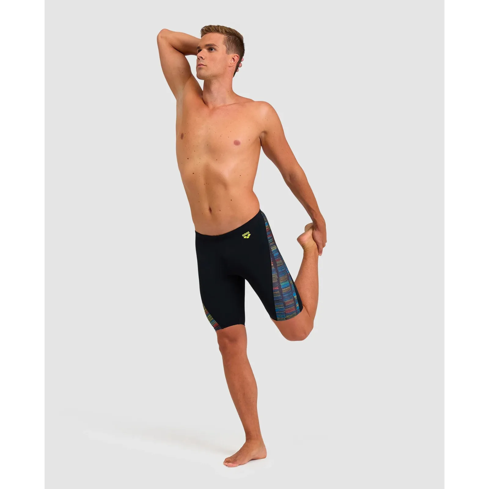MEN'S SWIM JAMMER SLOW MOTION - BLACK/TURQUOISE MULTI