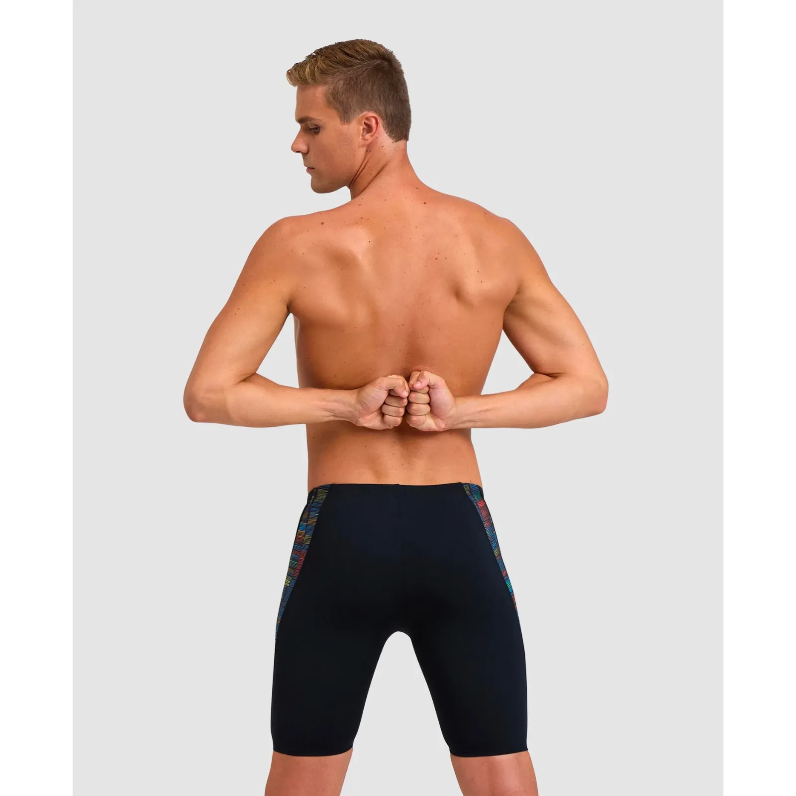 MEN'S SWIM JAMMER SLOW MOTION - BLACK/TURQUOISE MULTI