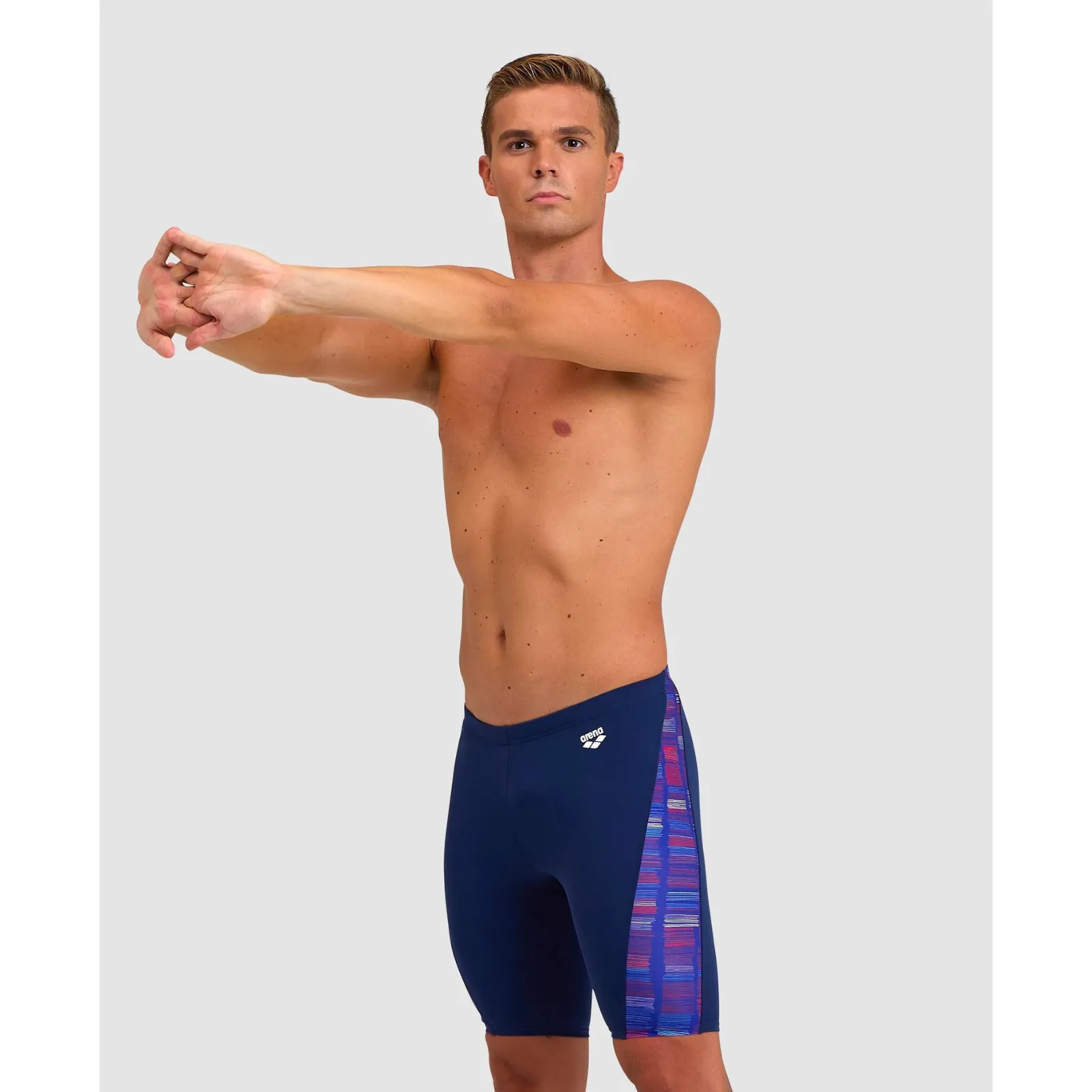 MEN'S SWIM JAMMER SLOW MOTION - NAVY/NEON BLUE MULTI