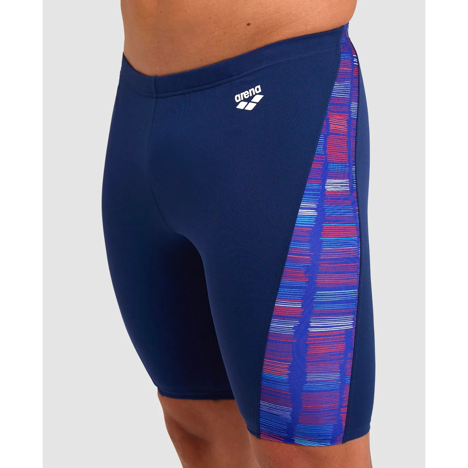 MEN'S SWIM JAMMER SLOW MOTION - NAVY/NEON BLUE MULTI