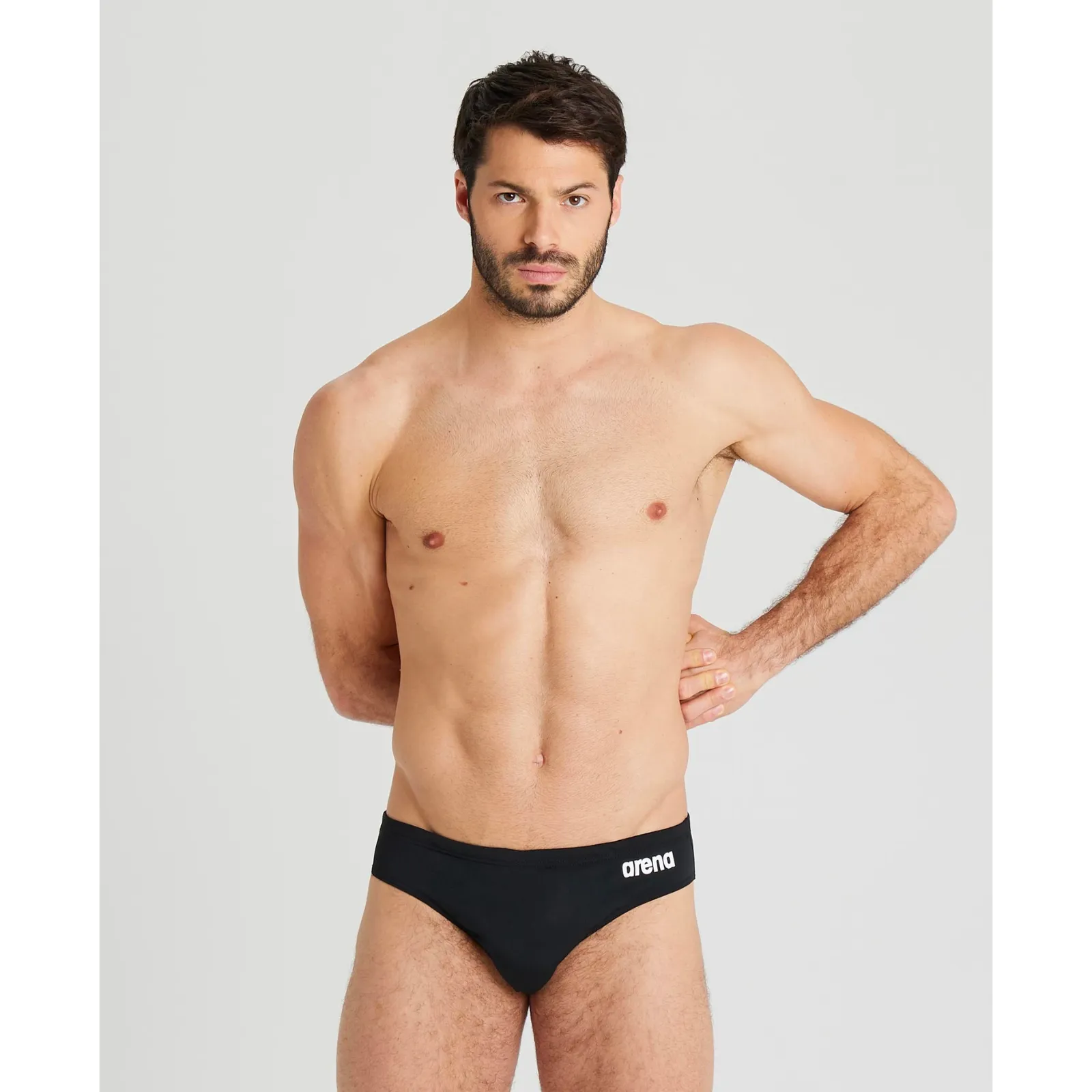 MEN'S TEAM SWIM BRIEF SOLID - BLACK