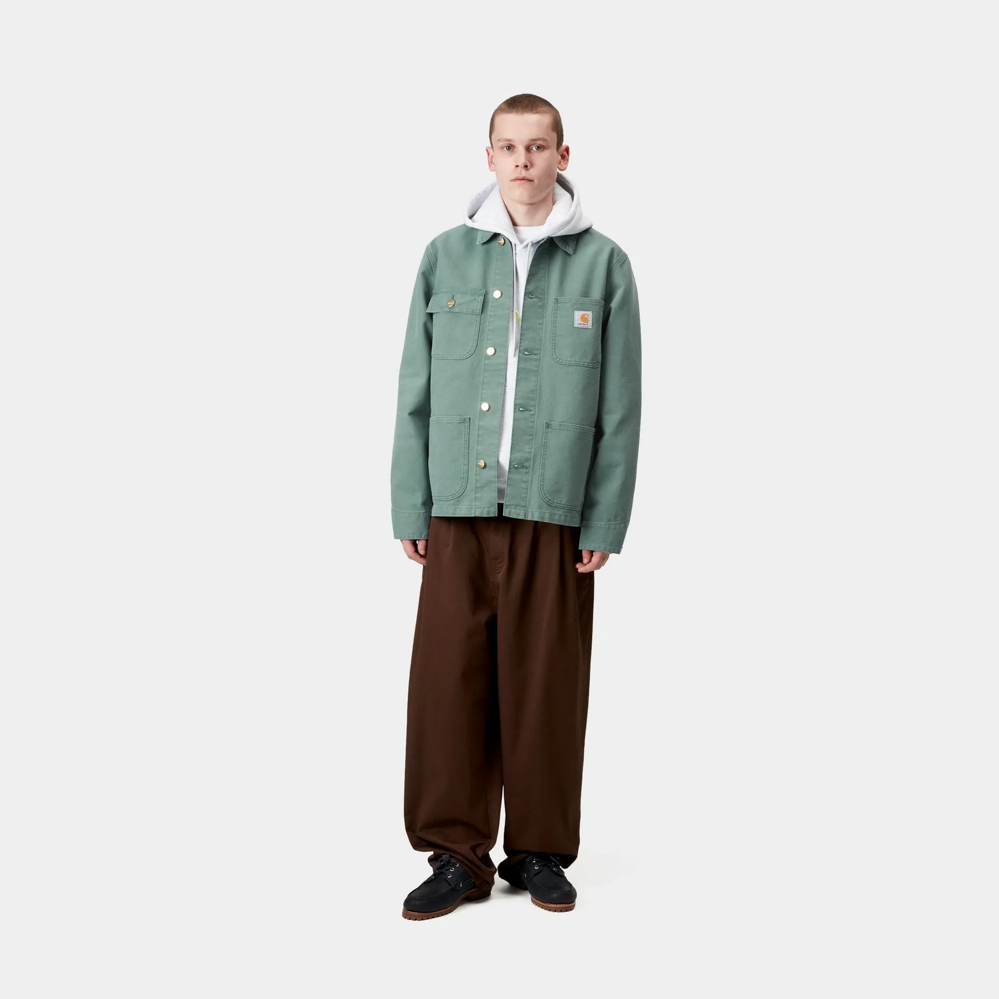 Michigan Coat (Spring) - Stone Canvas | Silver Pine / Silver Pine Carhartt WIP
