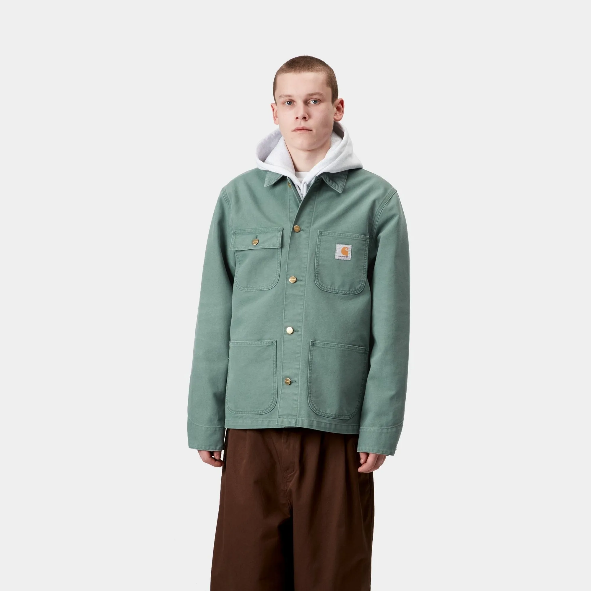 Michigan Coat (Spring) - Stone Canvas | Silver Pine / Silver Pine Carhartt WIP