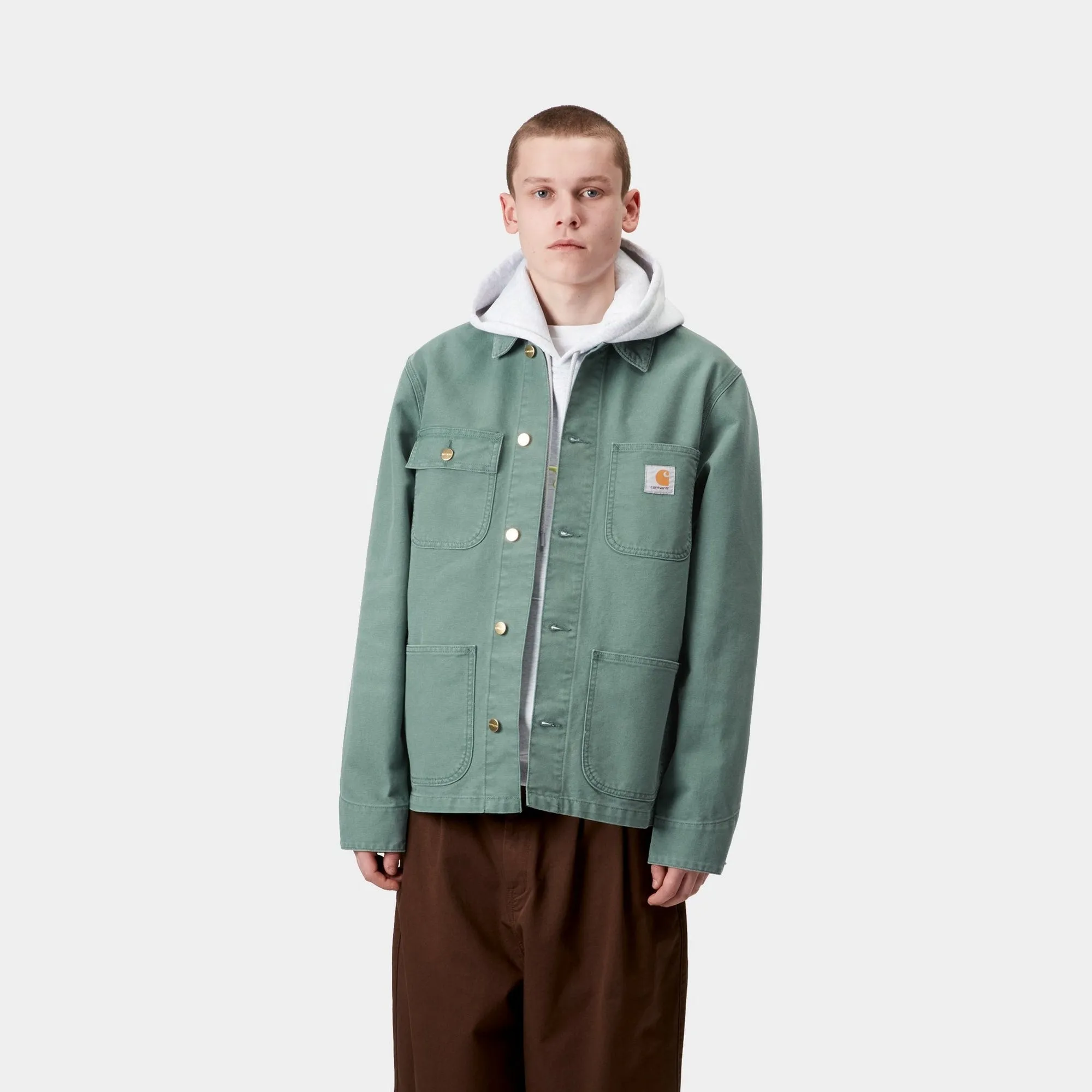 Michigan Coat (Spring) - Stone Canvas | Silver Pine / Silver Pine Carhartt WIP