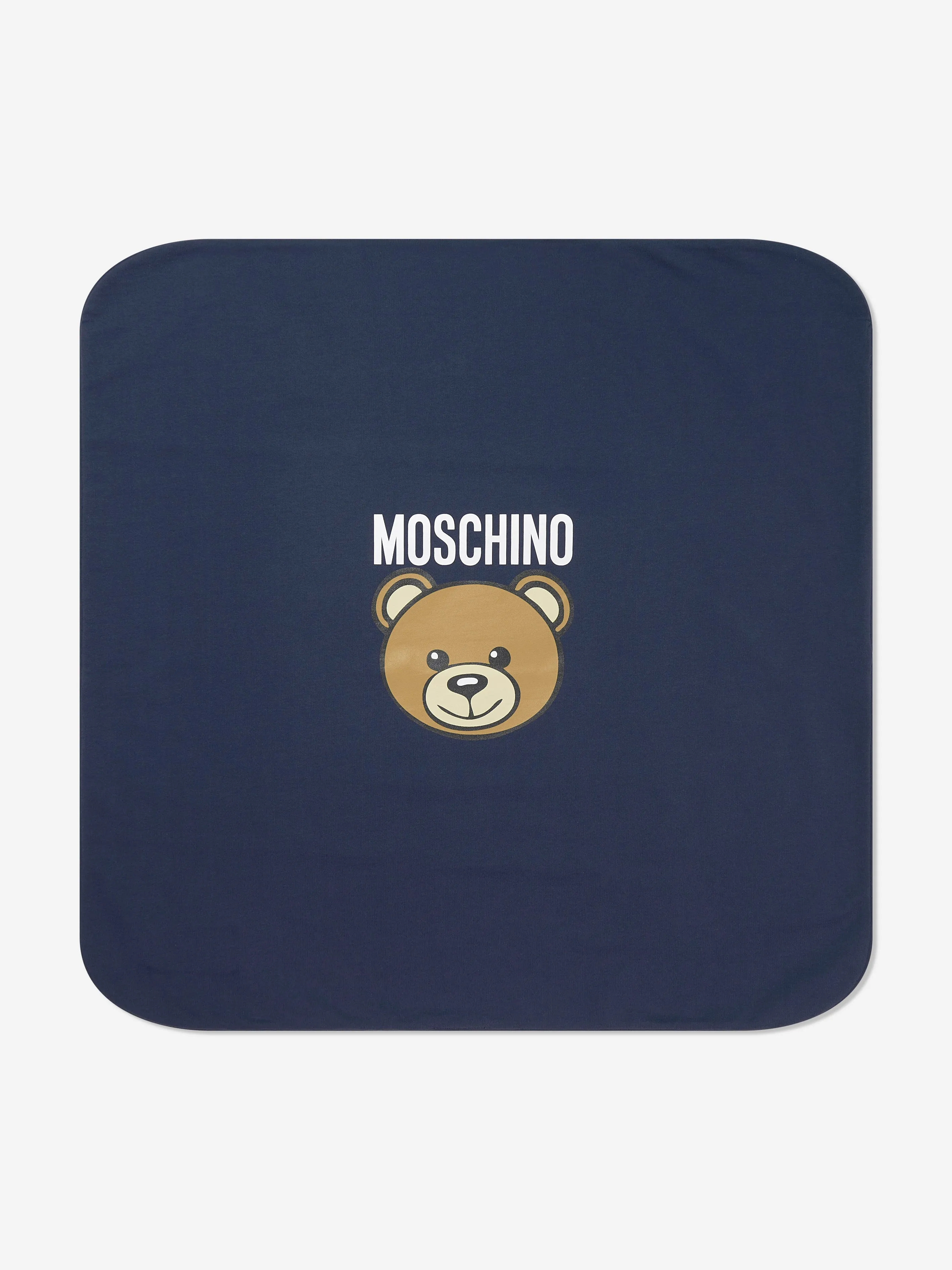 Moschino Baby Bear Logo Blanket in Navy (70cm)