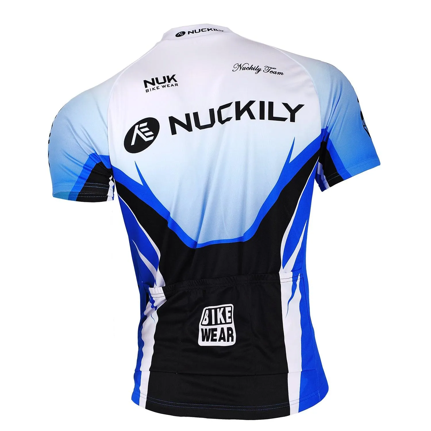 Nuckily MA002 Mens Cycling Jersey (White/Blue)