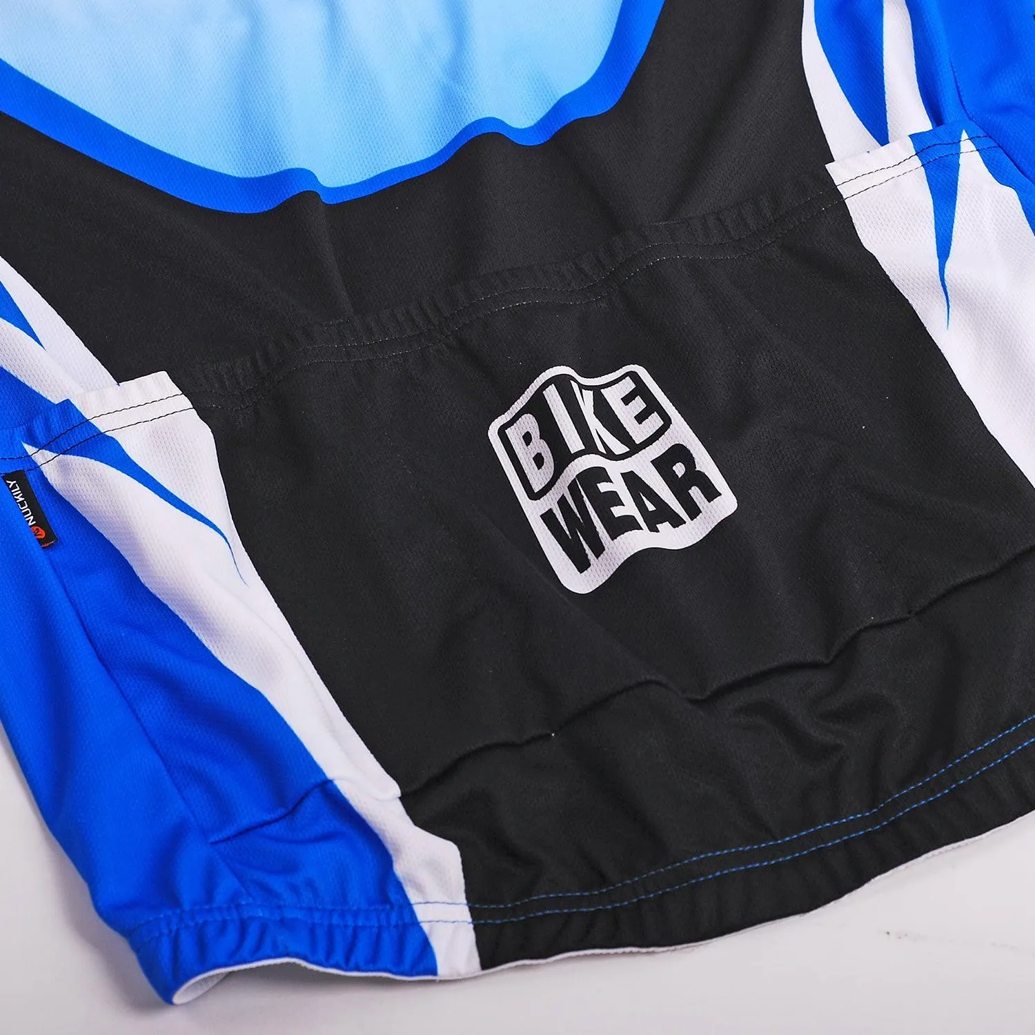 Nuckily MA002 Mens Cycling Jersey (White/Blue)