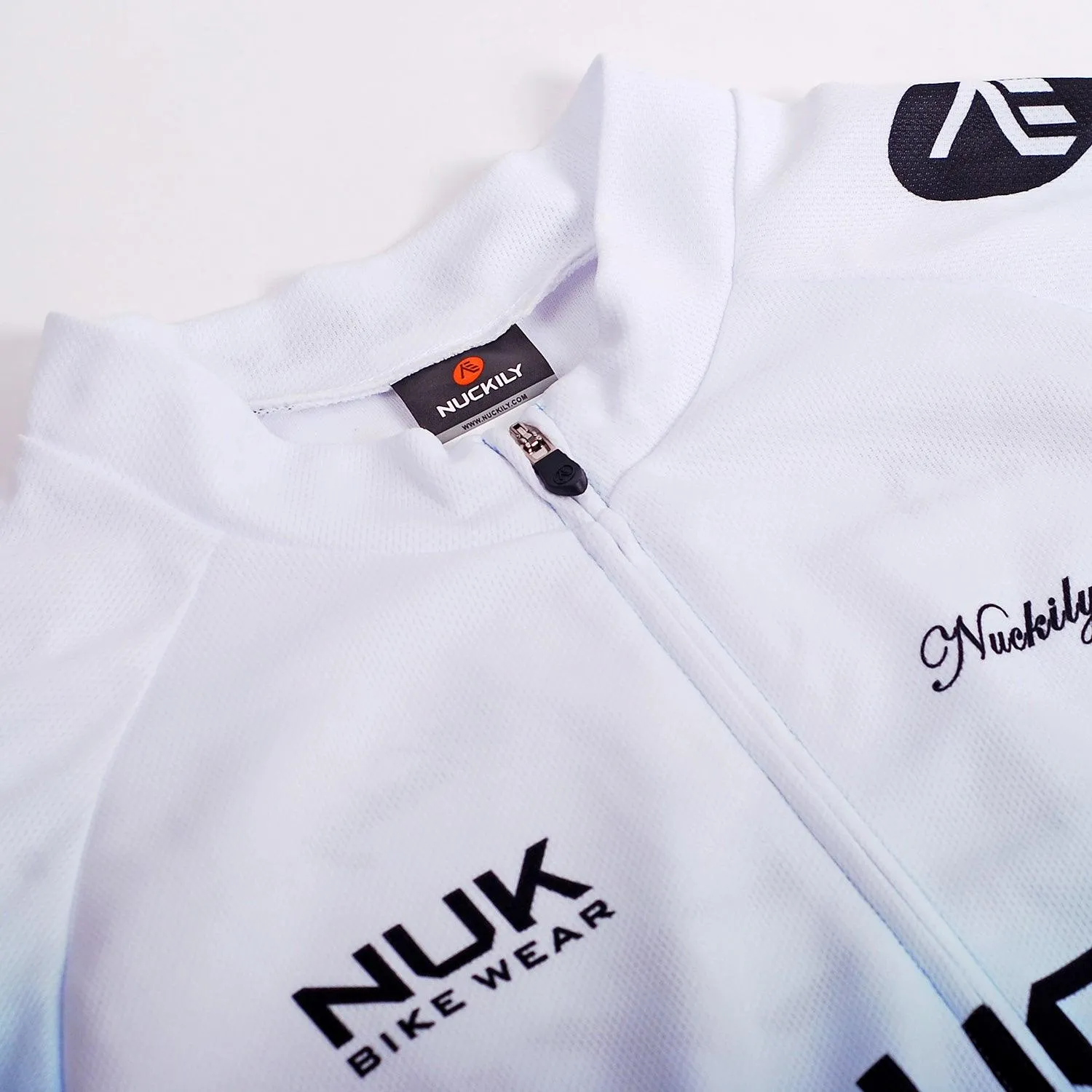 Nuckily MA002 Mens Cycling Jersey (White/Blue)