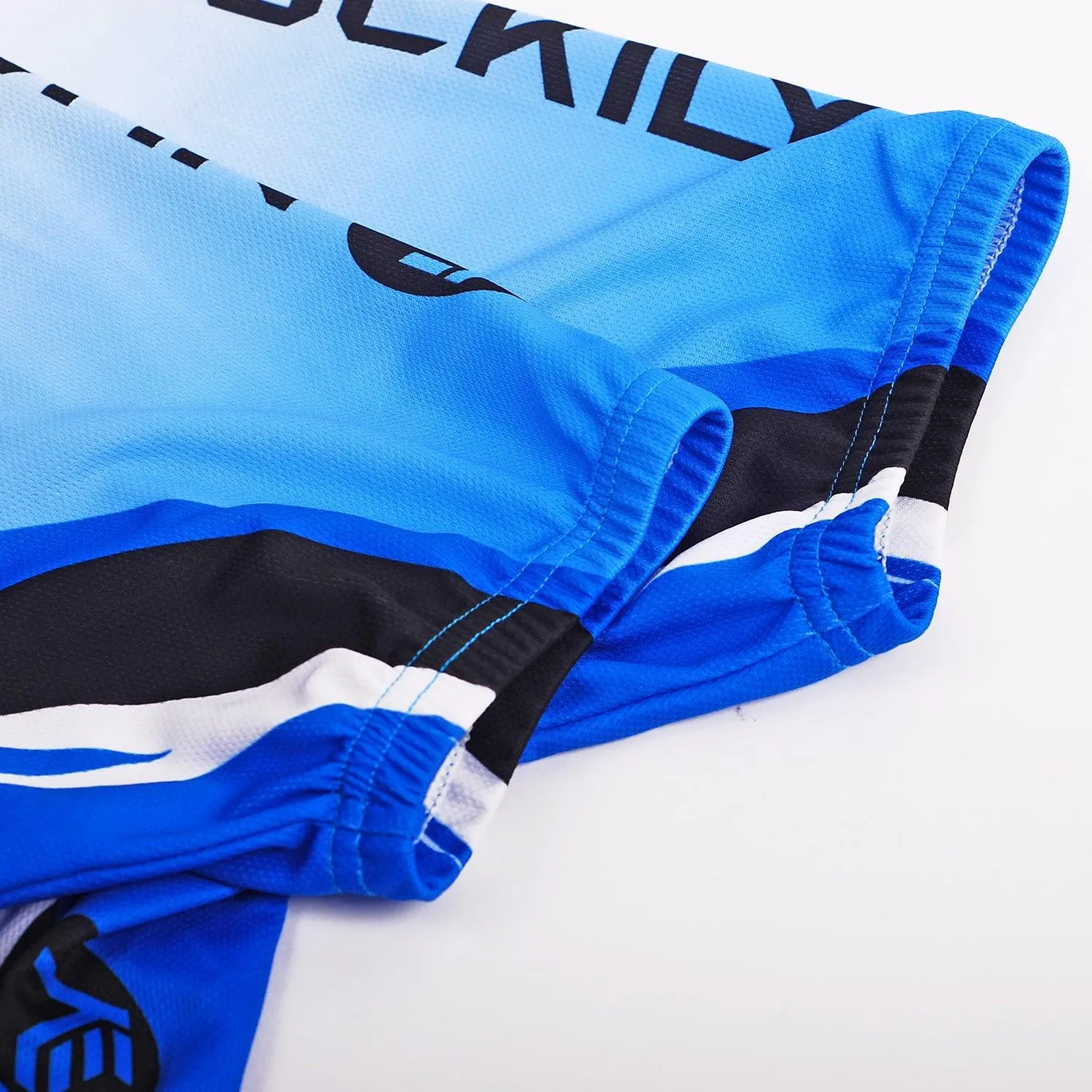 Nuckily MA002 Mens Cycling Jersey (White/Blue)