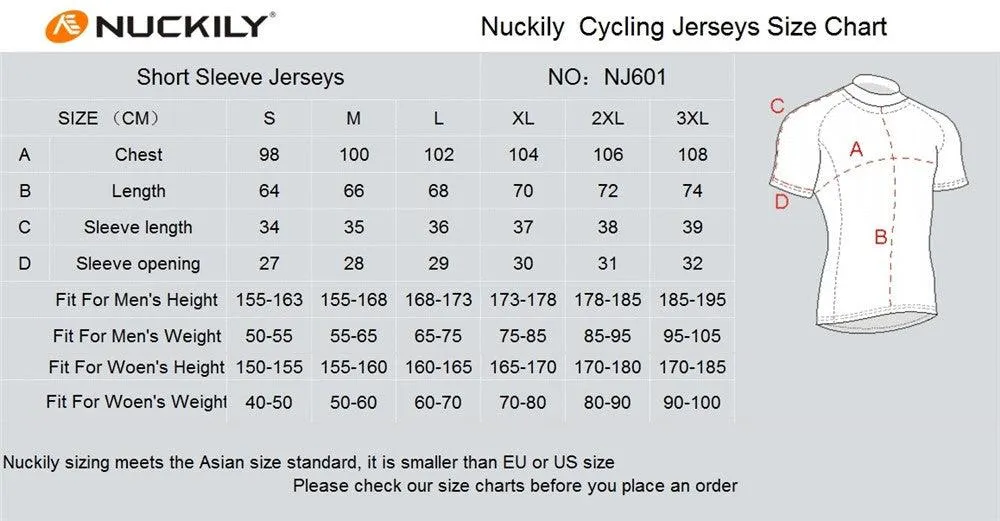 Nuckily NJ601 Mens Cycling Jersey (Grey)