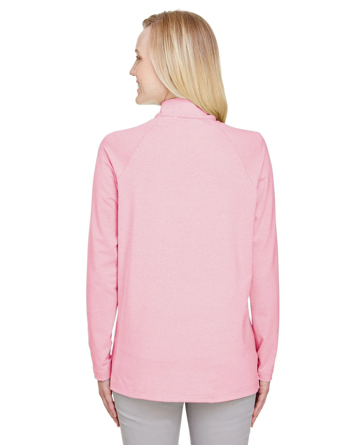 OUTLET-Devon & Jones CrownLux Performance Ladies Clubhouse Micro-Stripe Quarter-Zip