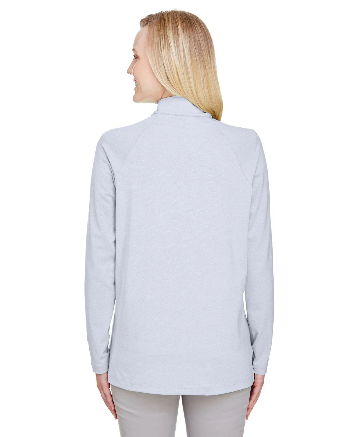 OUTLET-Devon & Jones CrownLux Performance Ladies Clubhouse Micro-Stripe Quarter-Zip