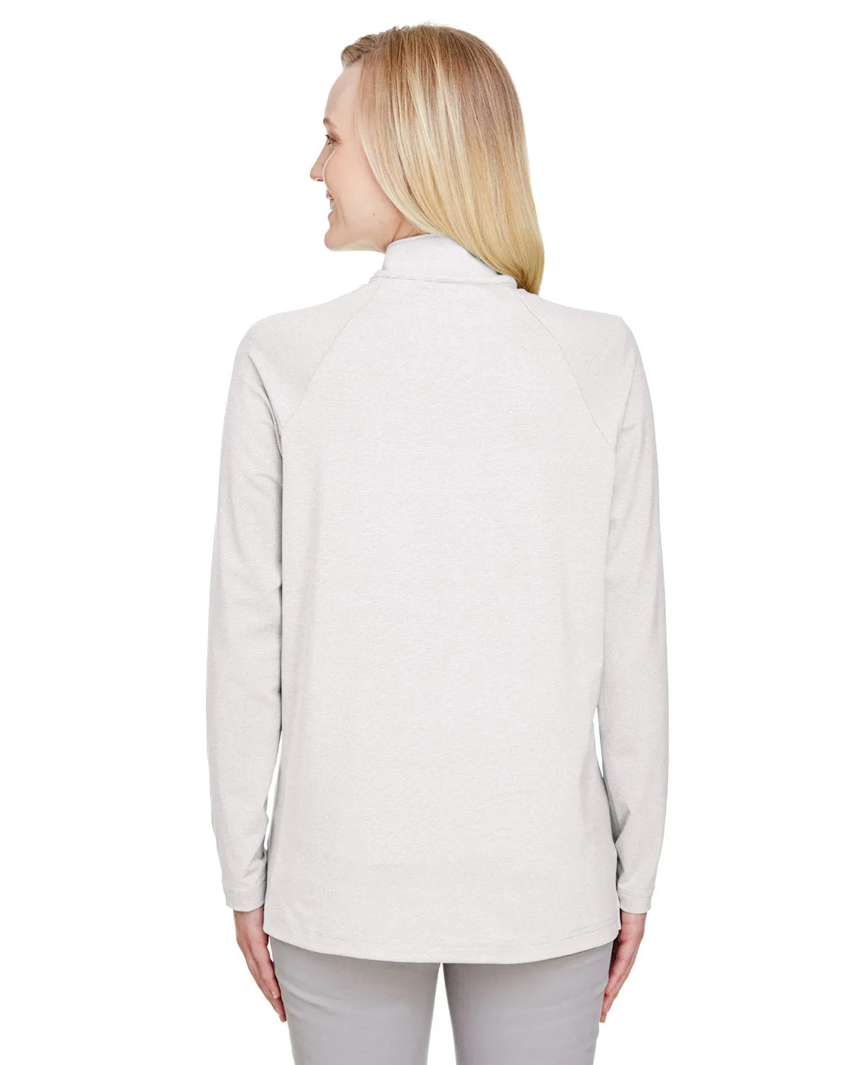 OUTLET-Devon & Jones CrownLux Performance Ladies Clubhouse Micro-Stripe Quarter-Zip