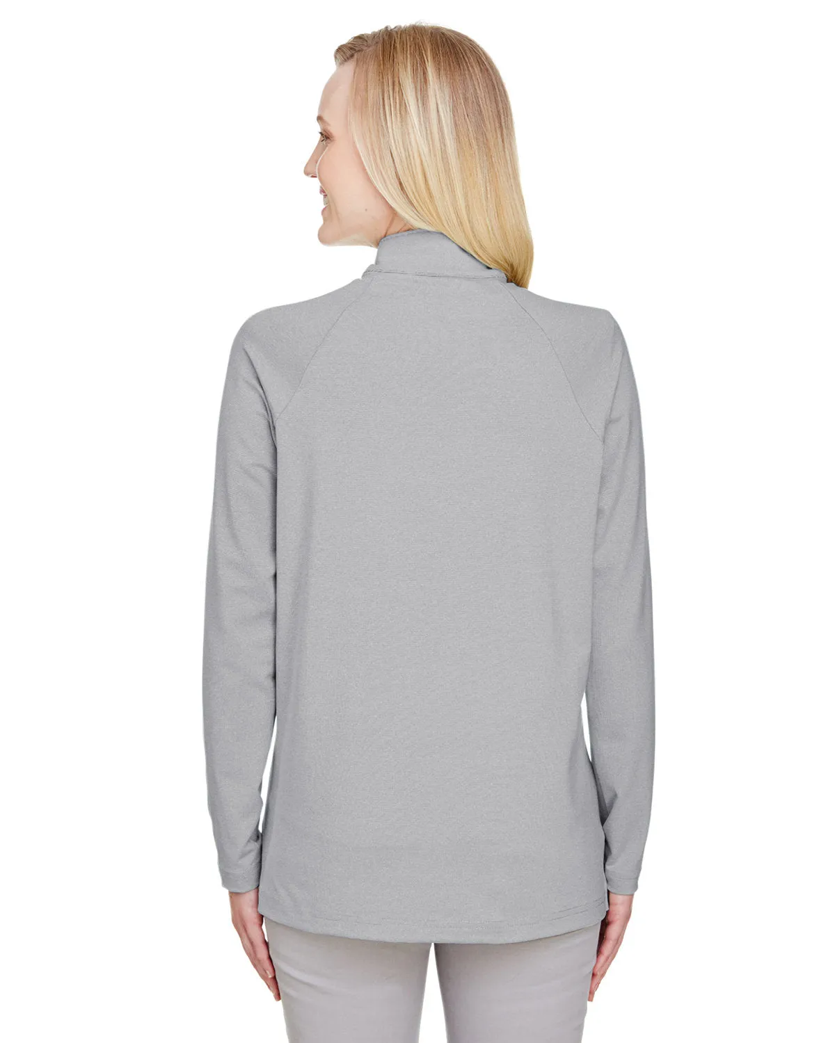 OUTLET-Devon & Jones CrownLux Performance Ladies Clubhouse Micro-Stripe Quarter-Zip