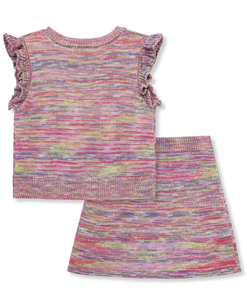 Peek Kids Space-Dye Stripe Skirt Set