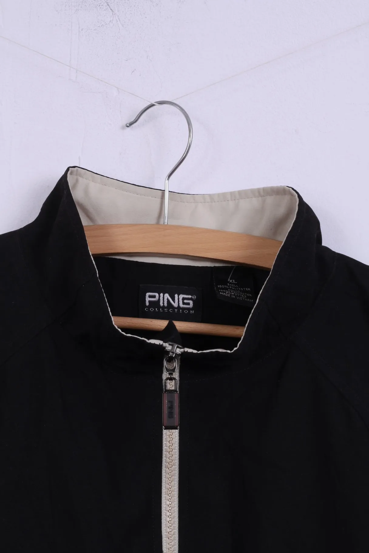 Ping Collection Mens XL Pullover Jacket Black Golf Zip Neck Superior Sportswear