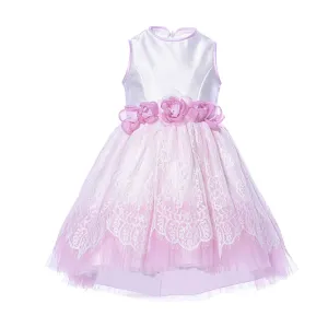 Primi Eventi Kids Girl's Off-white & Pink Dress