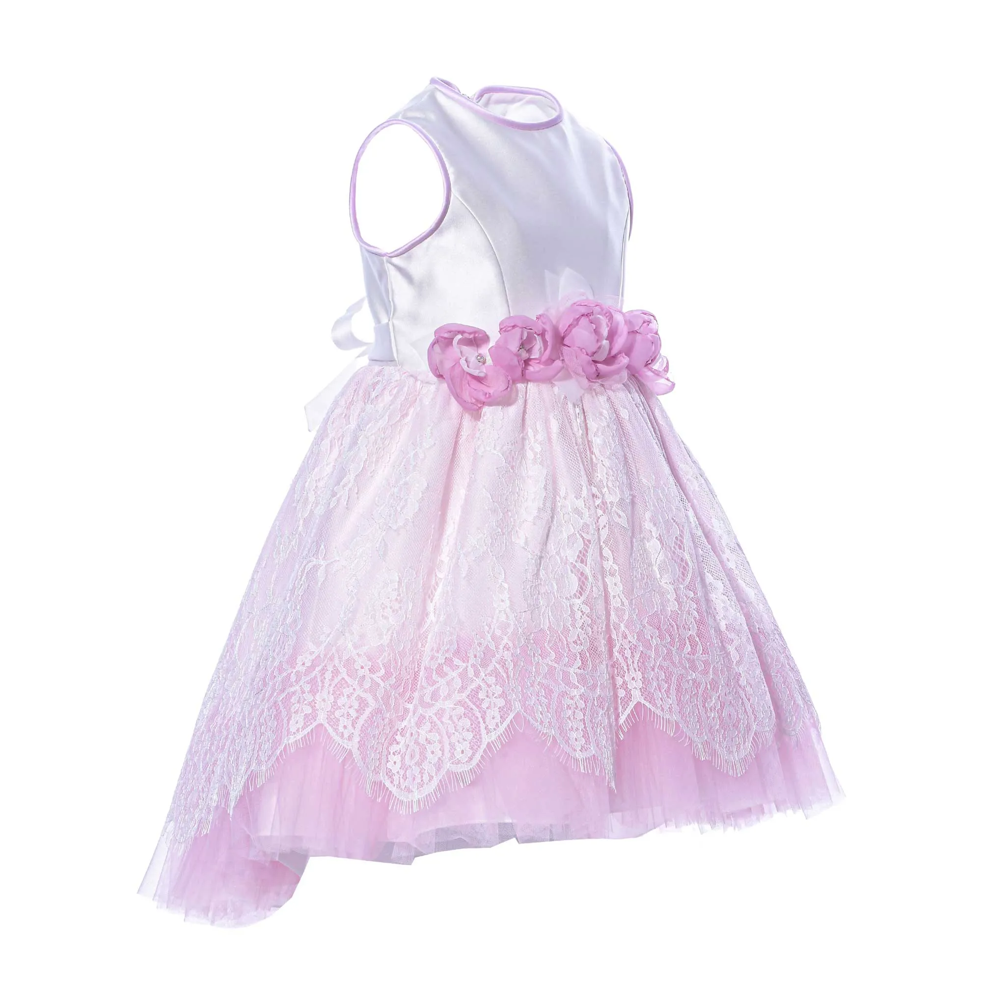 Primi Eventi Kids Girl's Off-white & Pink Dress