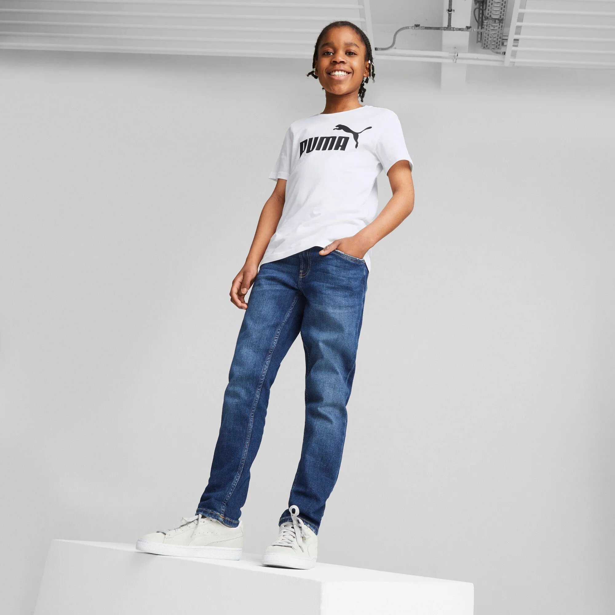 PUMA Big Kids' Essentials Logo Tee