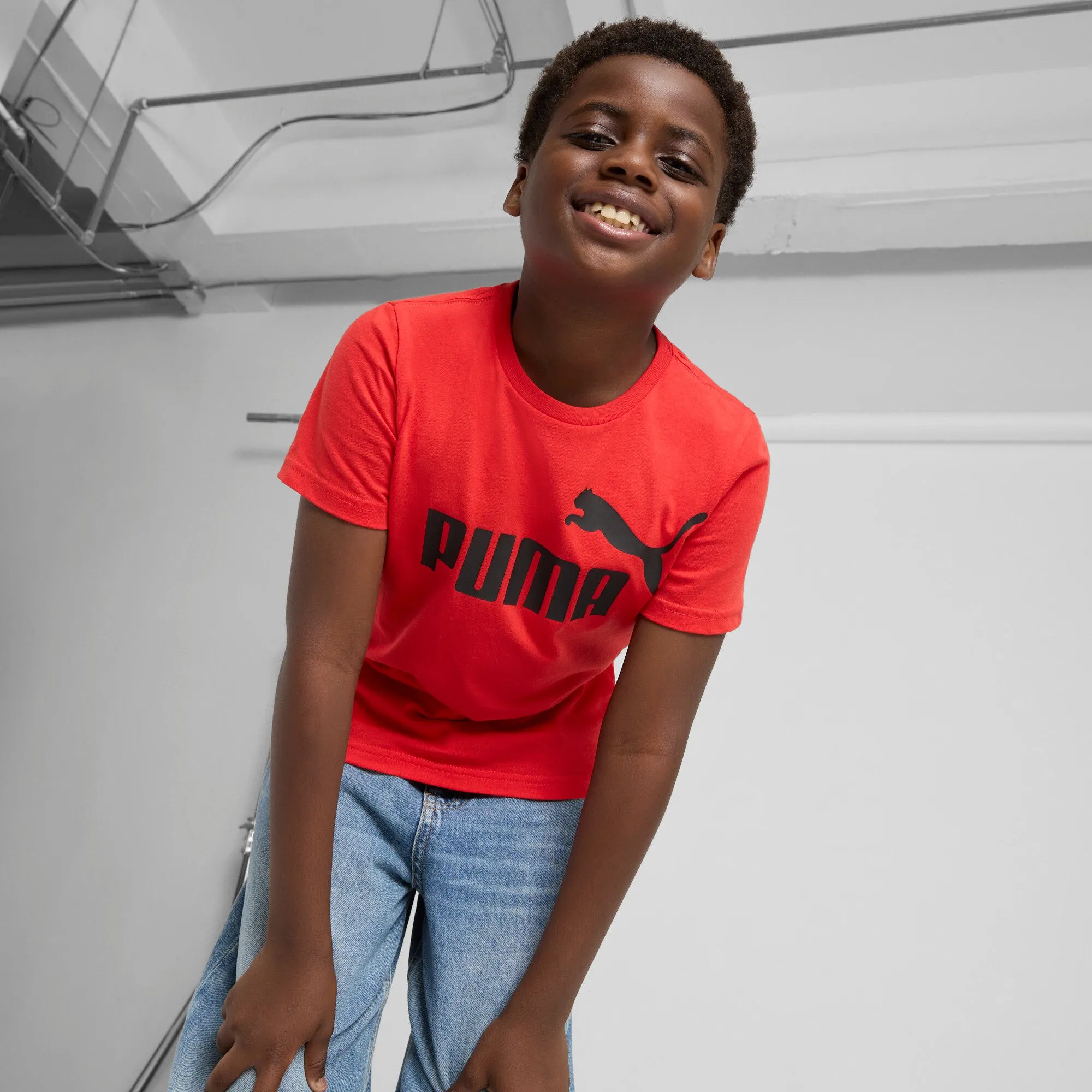 PUMA Big Kids' Essentials Logo Tee