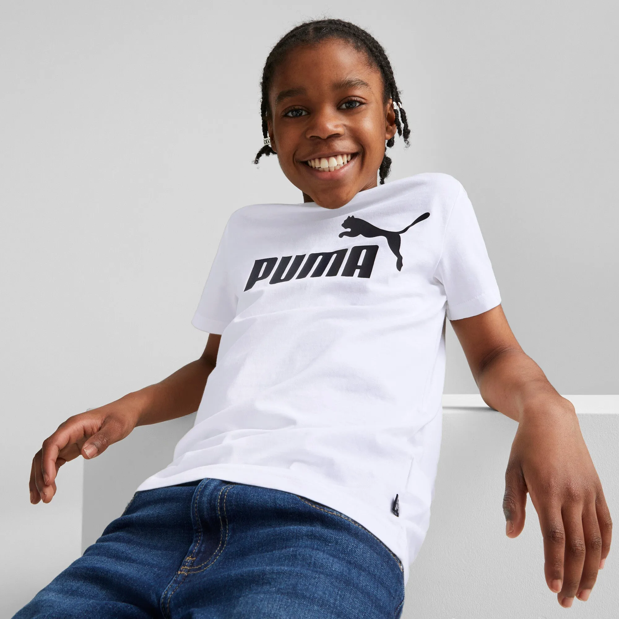 PUMA Big Kids' Essentials Logo Tee