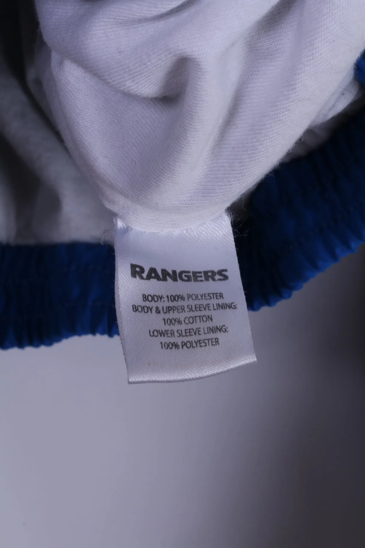 RANGERS Football Club Mens XL Jacket Blue Official Full Zipper Active Sportswear Top