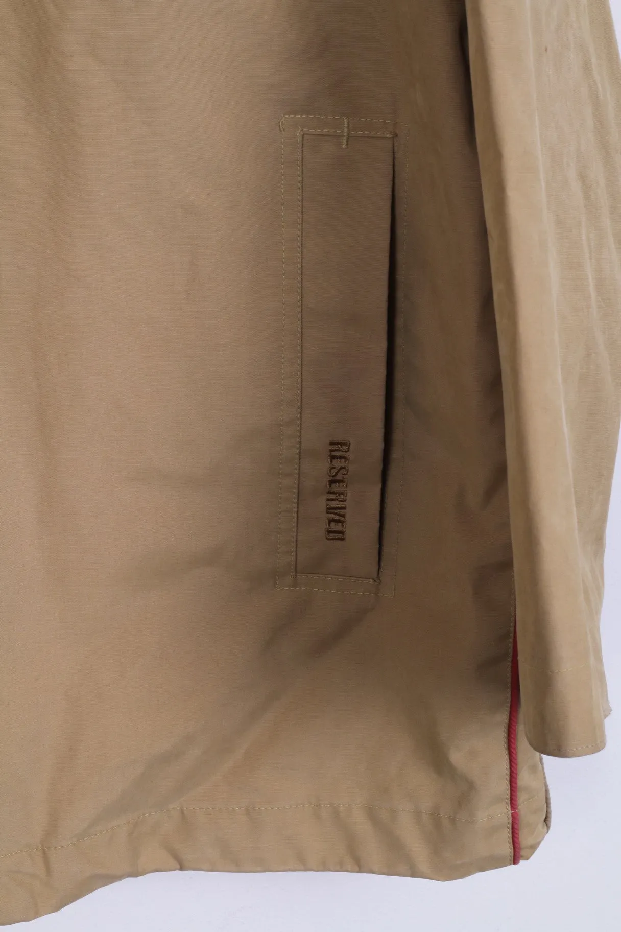 Reserved Mens XL Jacket Taupe Nylon Zip Up Waterproof Tourist Sportswear