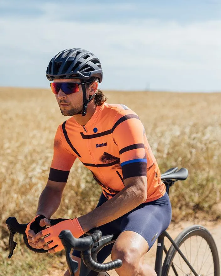 Santini Delta Berg Mens Cycling Jersey (Flashy Orange)