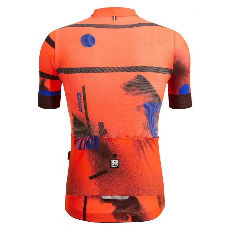 Santini Delta Berg Mens Cycling Jersey (Flashy Orange)