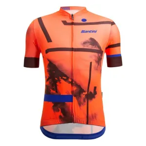 Santini Delta Berg Mens Cycling Jersey (Flashy Orange)