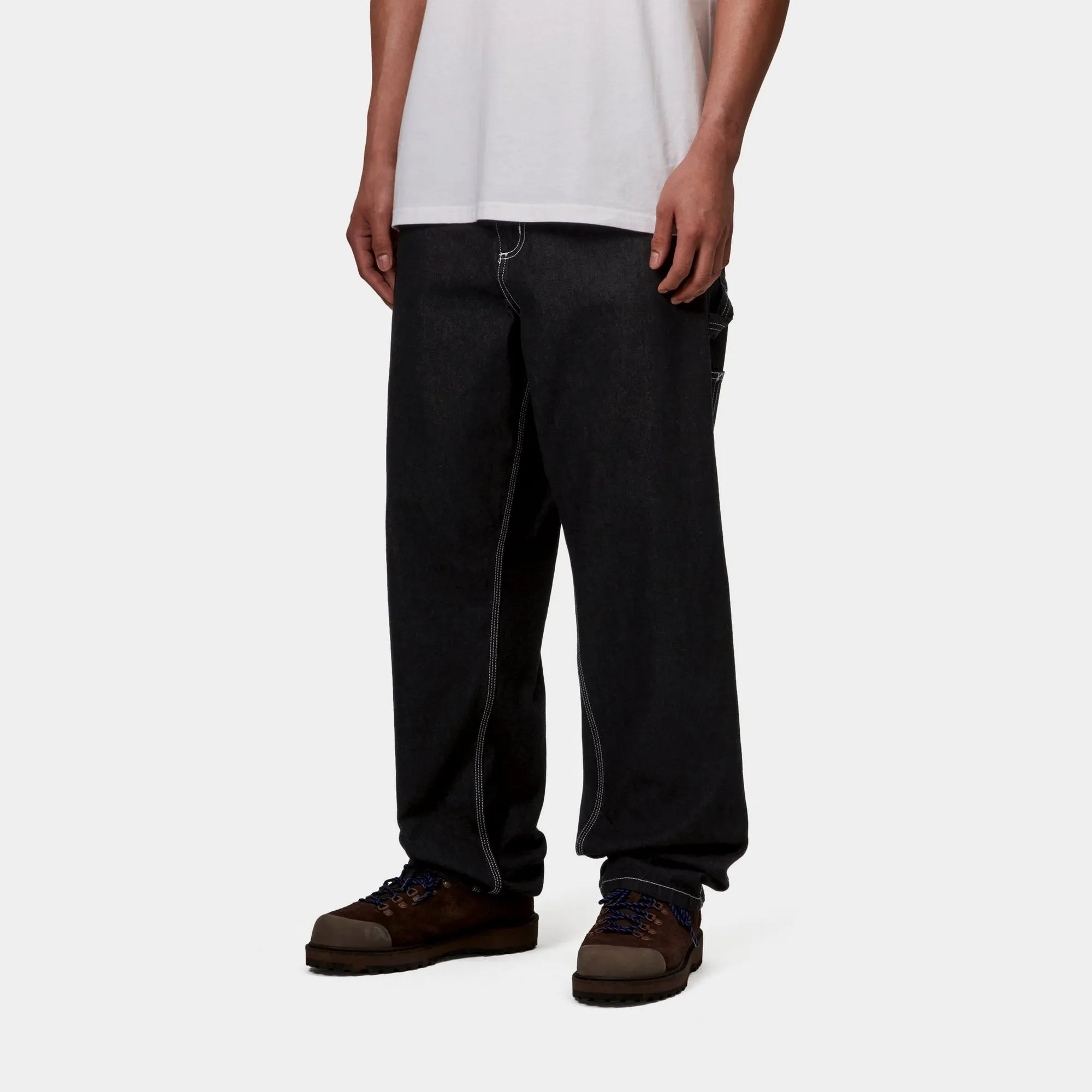 Single Knee Heart Label Pant - Norco Denim | Black (rinsed) Carhartt WIP
