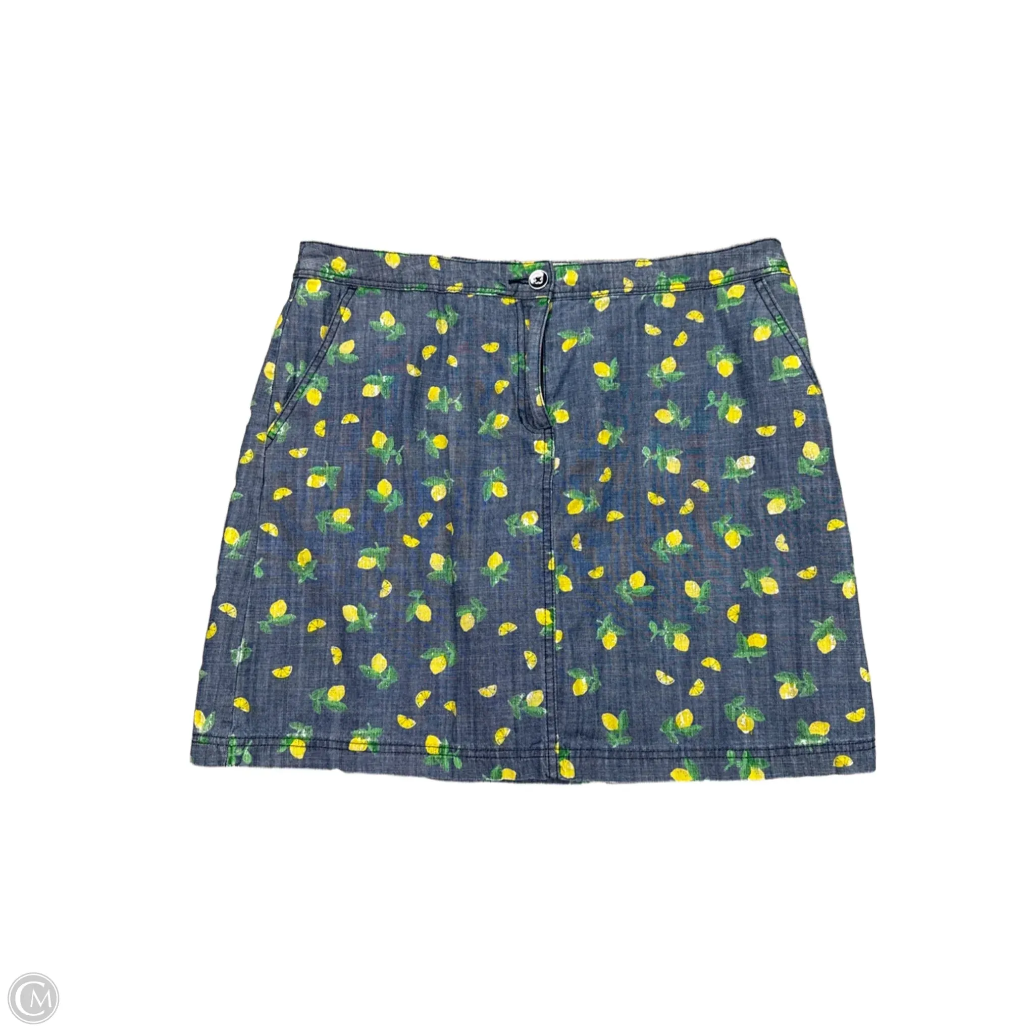 Skort By Karen Scott In Blue & Yellow, Size: Xl