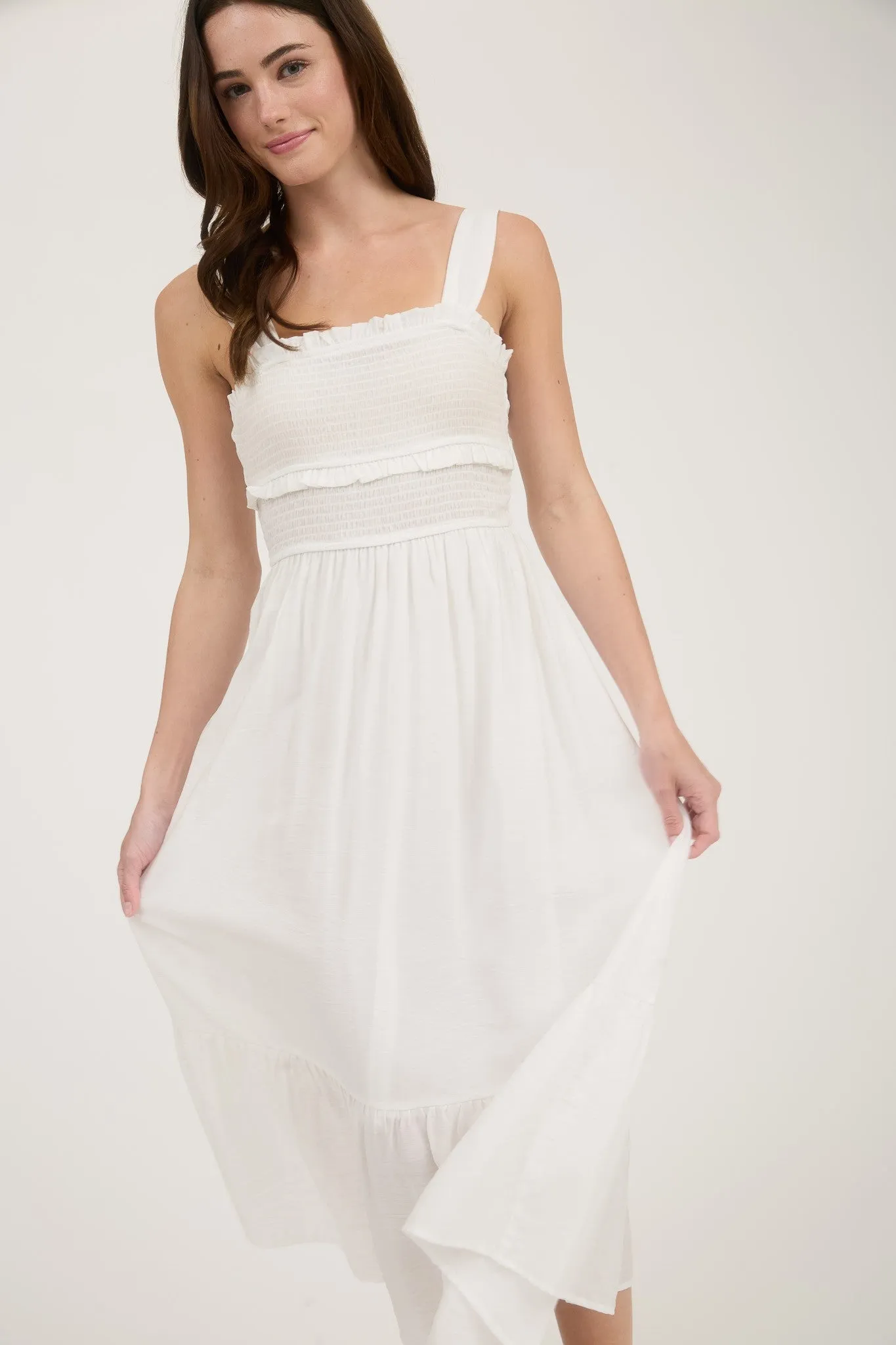Twirl Me Maxi Dress - White