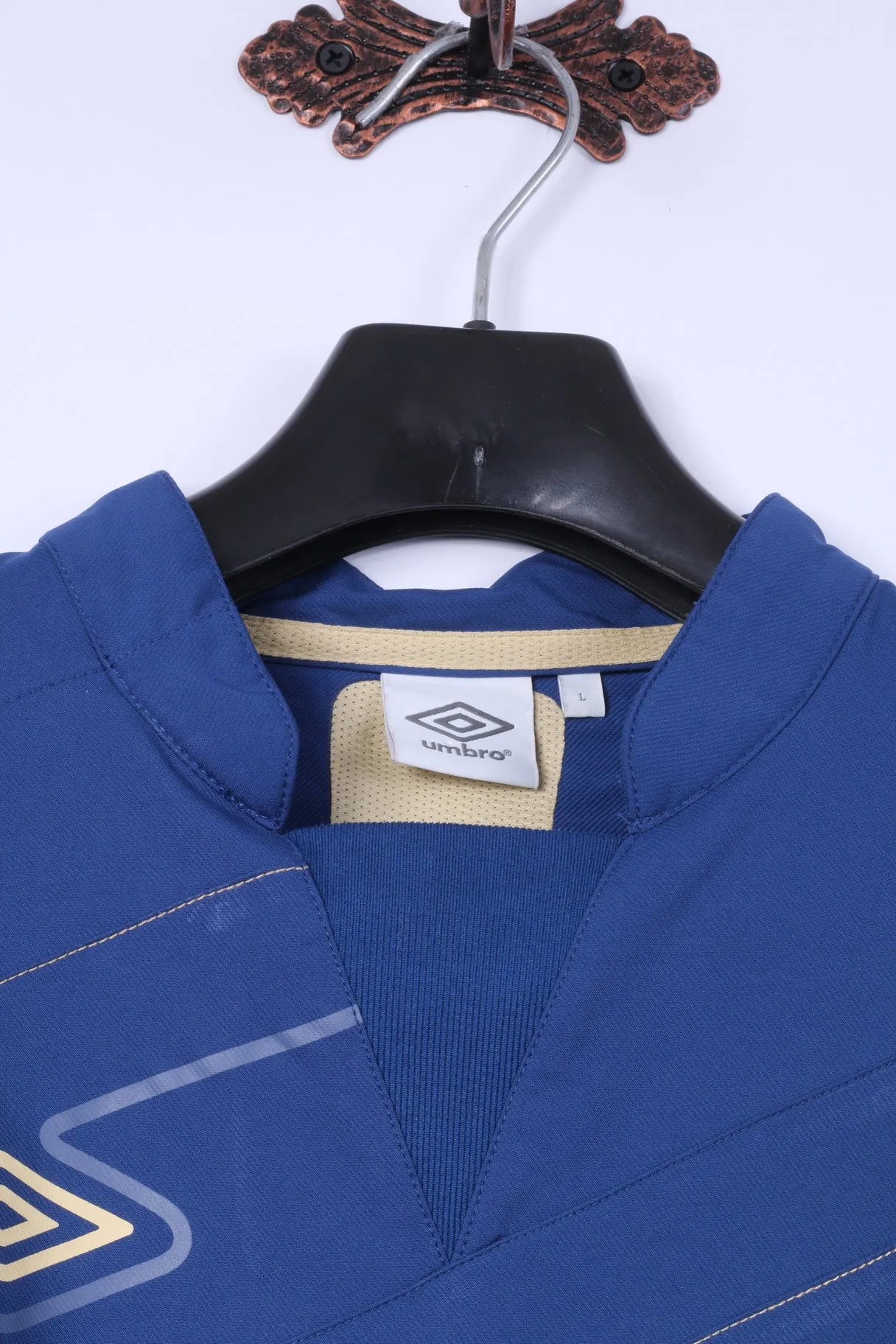 Umbro Mens L Pullover Jacket Blue Lightweight Sportswear Avtive Run Gym Top