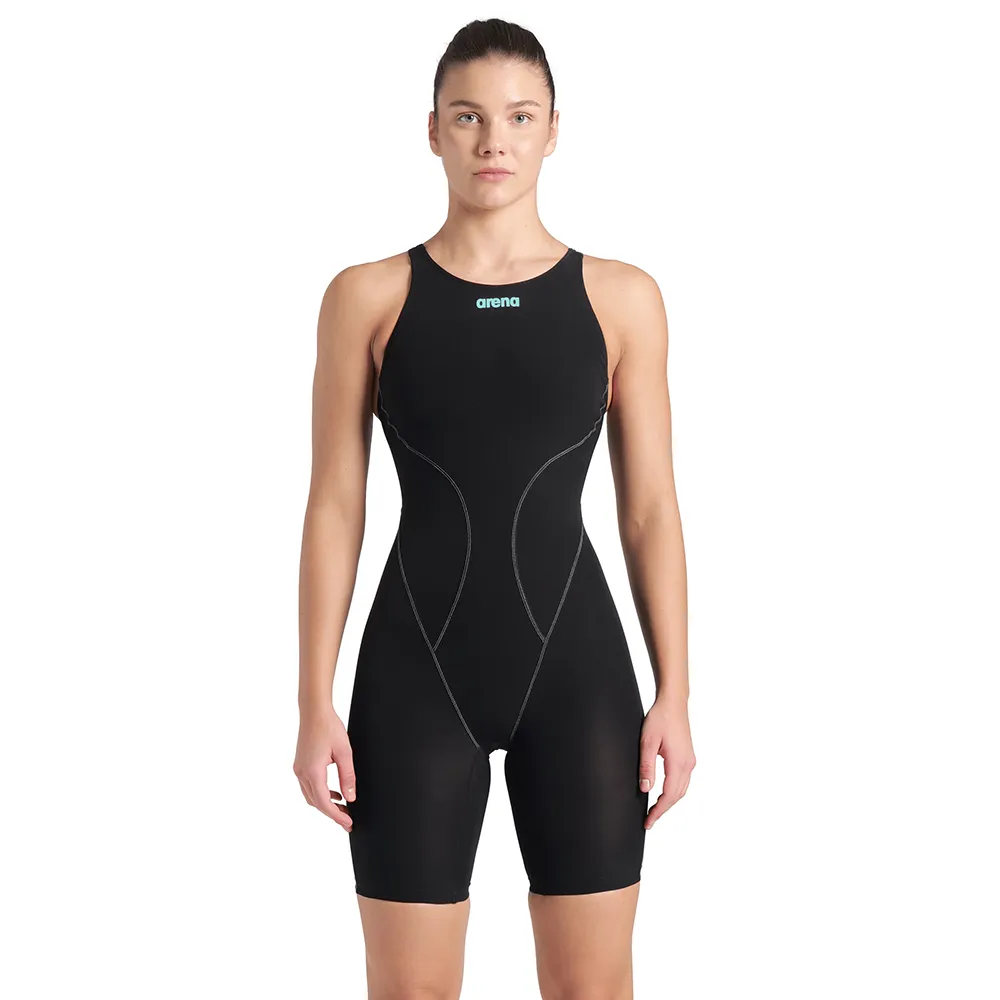 WOMEN'S POWERSKIN IMPULSO OPEN BACK - BLACK/TEAL