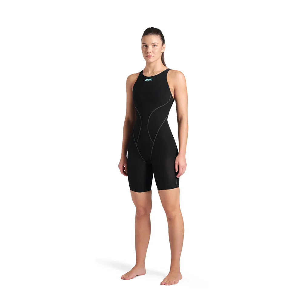 WOMEN'S POWERSKIN IMPULSO OPEN BACK - BLACK/TEAL