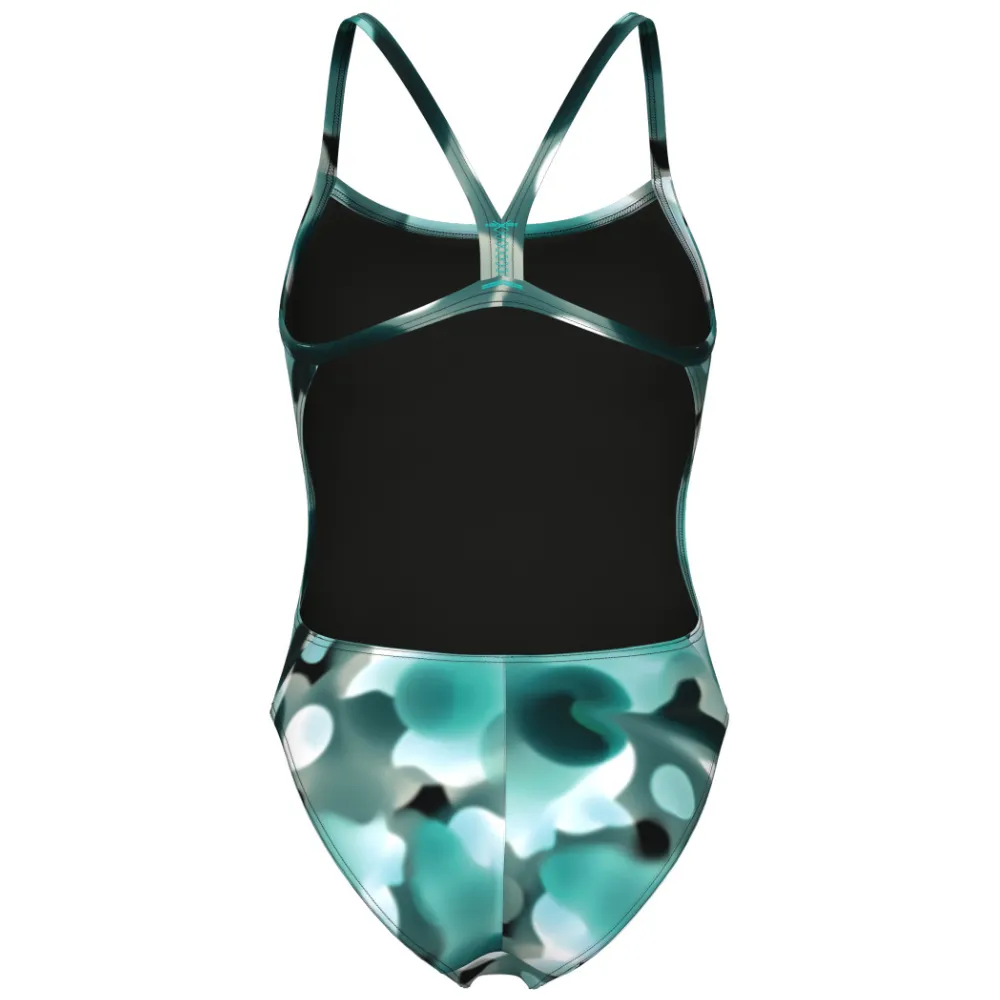 WOMEN'S SWIMSUIT ARENA CAMOUFLAGE CHALLENGE BACK - WATER MULTI