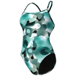 WOMEN'S SWIMSUIT ARENA CAMOUFLAGE CHALLENGE BACK - WATER MULTI