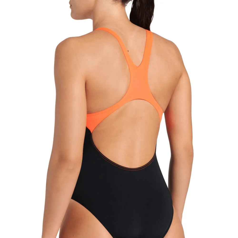 WOMEN'S SWIMSUIT CUPCAKES SWIM PRO BACK - BLACK/BRIGHT CORAL/BLUE MULTI