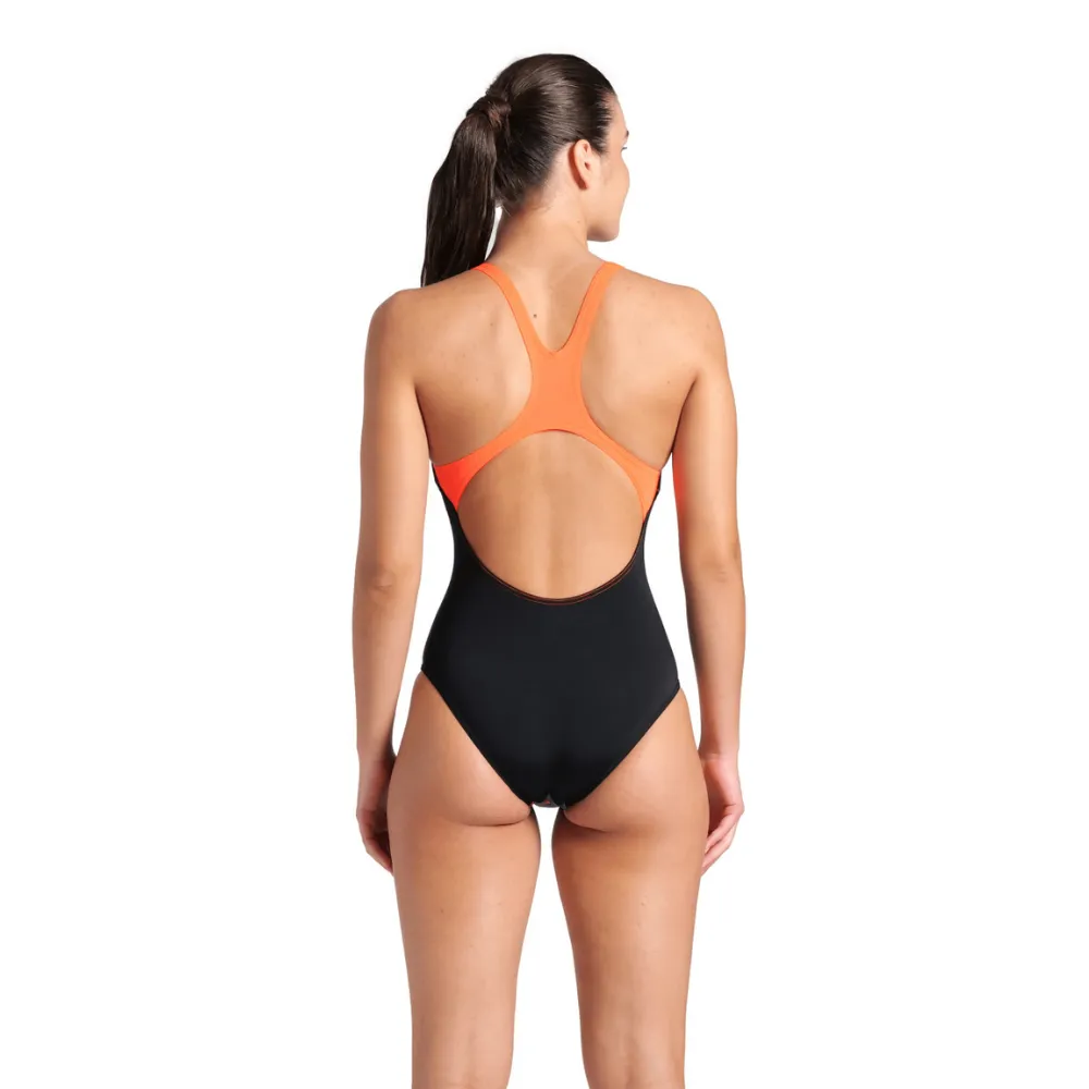 WOMEN'S SWIMSUIT CUPCAKES SWIM PRO BACK - BLACK/BRIGHT CORAL/BLUE MULTI