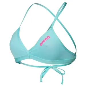 WOMEN'S TEAM SWIM TOP TIE BACK SOLID - WATER/SHOCKING PINK