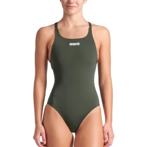 WOMEN'S TEAM SWIMSUIT SWIM PRO SOLID - DARK SAGE/ARTIC LIME
